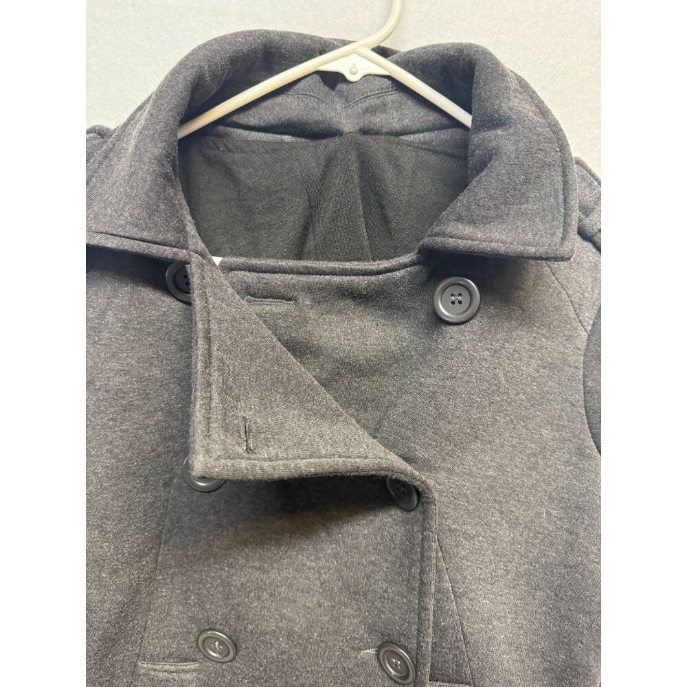 Jou Jou Womens Gray Double-Breasted Peacoat With Button Details Medium - Picture 7 of 8